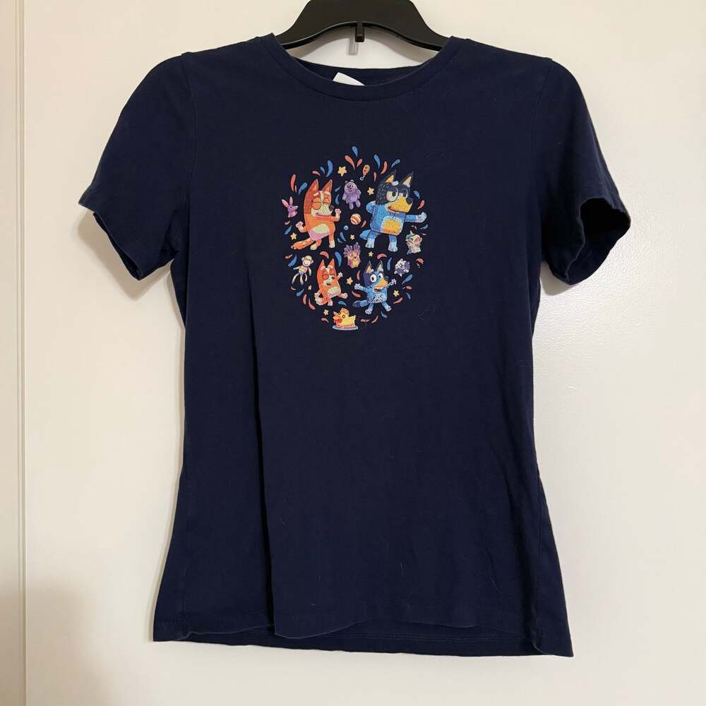 Bluey Navy Blue Short Sleeve Graphic Tee Shirt Womens Small